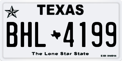 TX license plate BHL4199