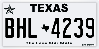 TX license plate BHL4239