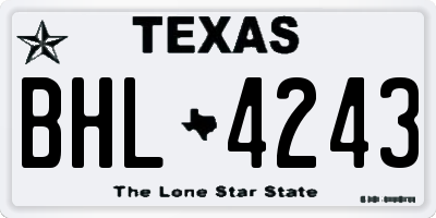 TX license plate BHL4243