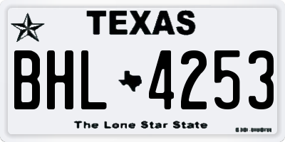 TX license plate BHL4253