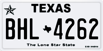 TX license plate BHL4262