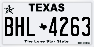TX license plate BHL4263