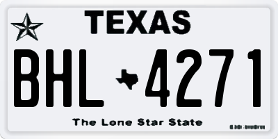 TX license plate BHL4271