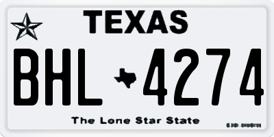 TX license plate BHL4274