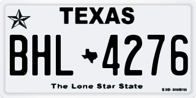 TX license plate BHL4276