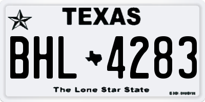 TX license plate BHL4283