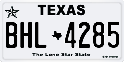 TX license plate BHL4285