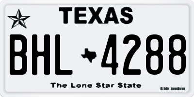TX license plate BHL4288