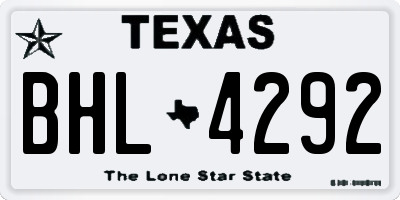 TX license plate BHL4292