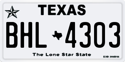 TX license plate BHL4303