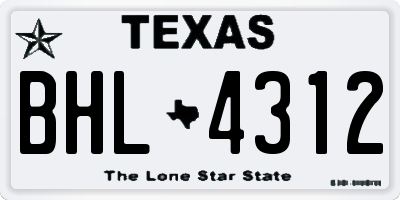 TX license plate BHL4312