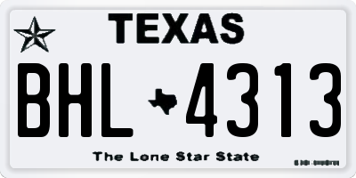 TX license plate BHL4313