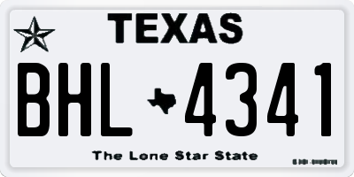 TX license plate BHL4341