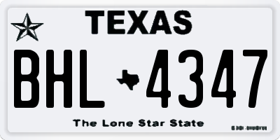 TX license plate BHL4347