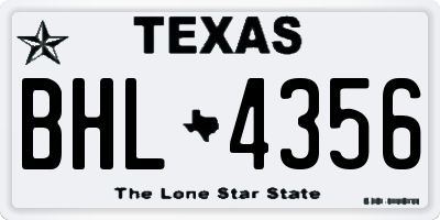 TX license plate BHL4356
