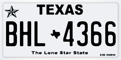 TX license plate BHL4366