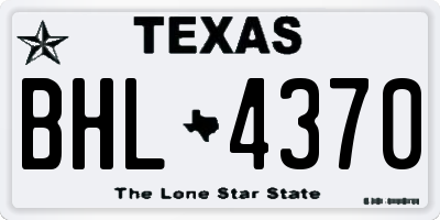 TX license plate BHL4370