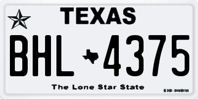 TX license plate BHL4375