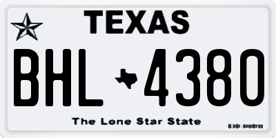 TX license plate BHL4380