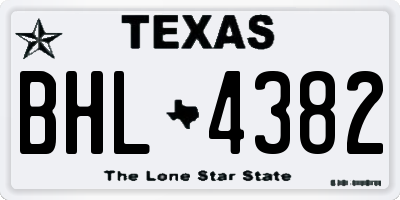 TX license plate BHL4382