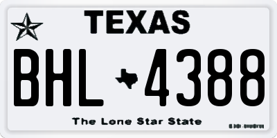 TX license plate BHL4388