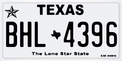 TX license plate BHL4396