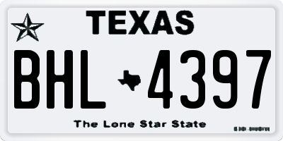 TX license plate BHL4397