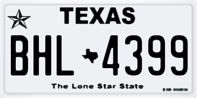 TX license plate BHL4399