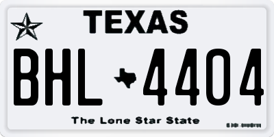 TX license plate BHL4404