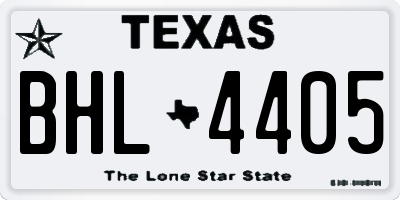 TX license plate BHL4405
