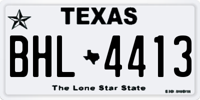 TX license plate BHL4413