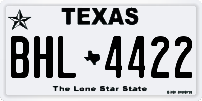 TX license plate BHL4422