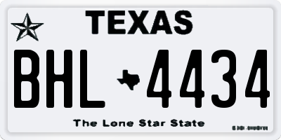 TX license plate BHL4434