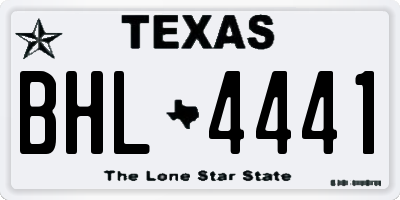 TX license plate BHL4441