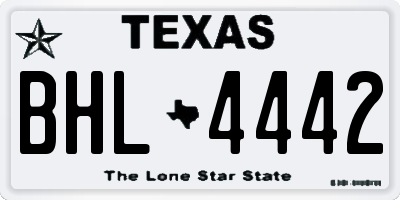 TX license plate BHL4442