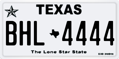TX license plate BHL4444