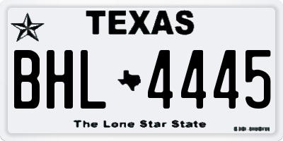 TX license plate BHL4445