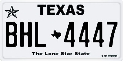 TX license plate BHL4447