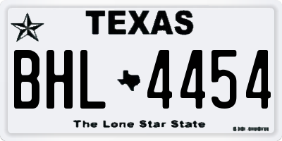 TX license plate BHL4454