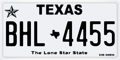 TX license plate BHL4455