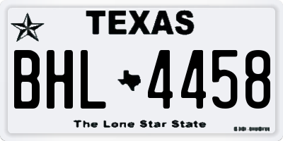 TX license plate BHL4458