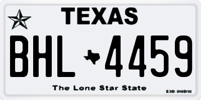 TX license plate BHL4459