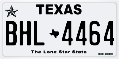 TX license plate BHL4464