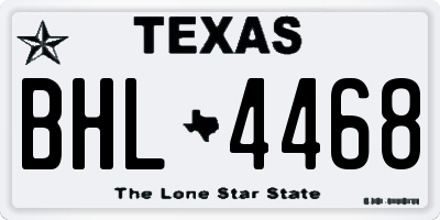 TX license plate BHL4468