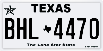 TX license plate BHL4470