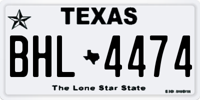 TX license plate BHL4474