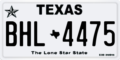 TX license plate BHL4475
