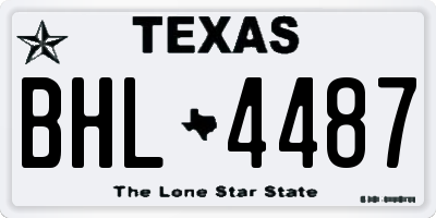 TX license plate BHL4487