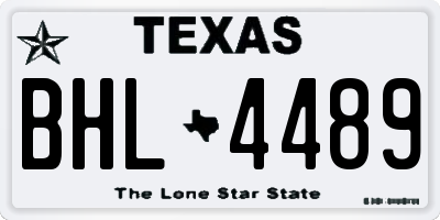 TX license plate BHL4489