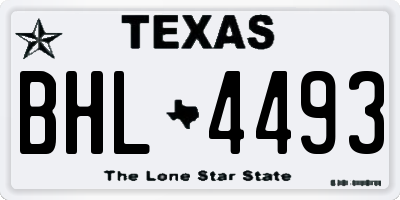 TX license plate BHL4493